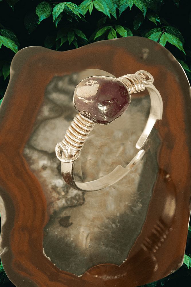 Sertifikalı Kırık Taşlı Gümüş Model Lal Garnet Granat Taşı Yüzük - Ayarlamalı