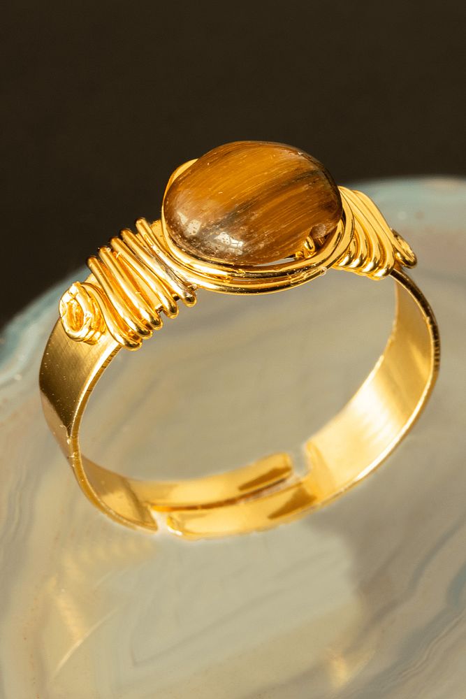 Sertifikalı Kalın Tımbıl Model Kaplan Gözü Taşı Yüzük - Ayarlamalı