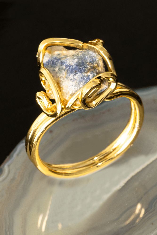 Sertifikalı Rokoko Model Ham Angelit - Melek Taşı Yüzük - Ayarlamalı