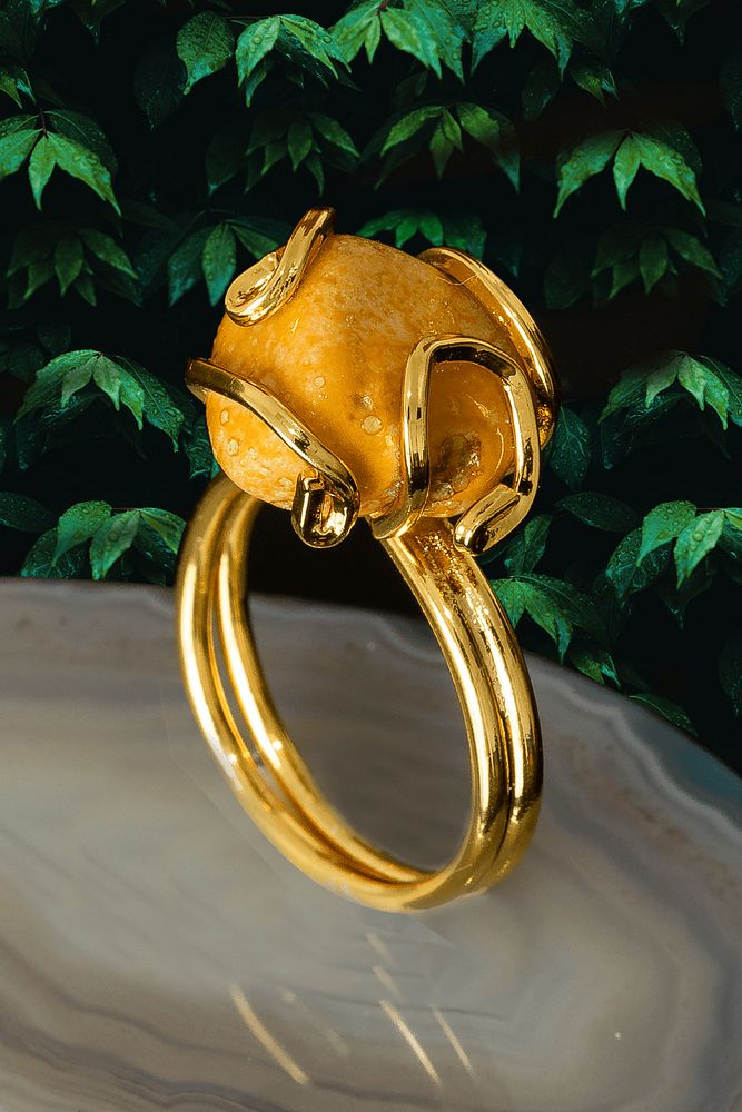 Sertifikalı Rokoko Model Ham Güneş Taşı Yüzük - Ayarlamalı