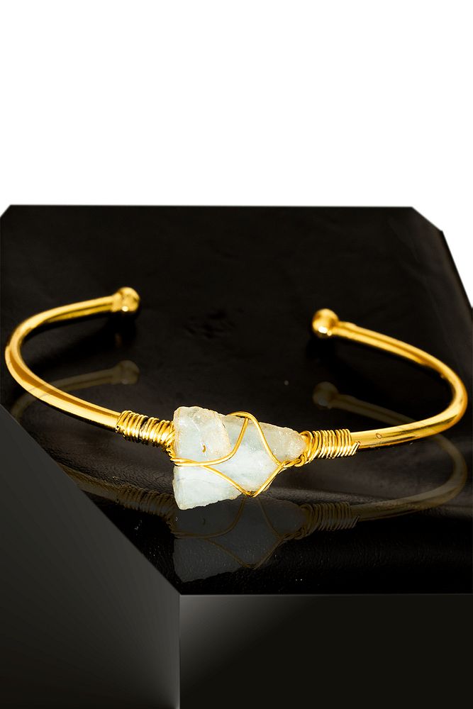 Sertifikalı Kelepçe Model Ayarlamalı Aaa Akuamarin Taşı Bileklik - Kararmaz