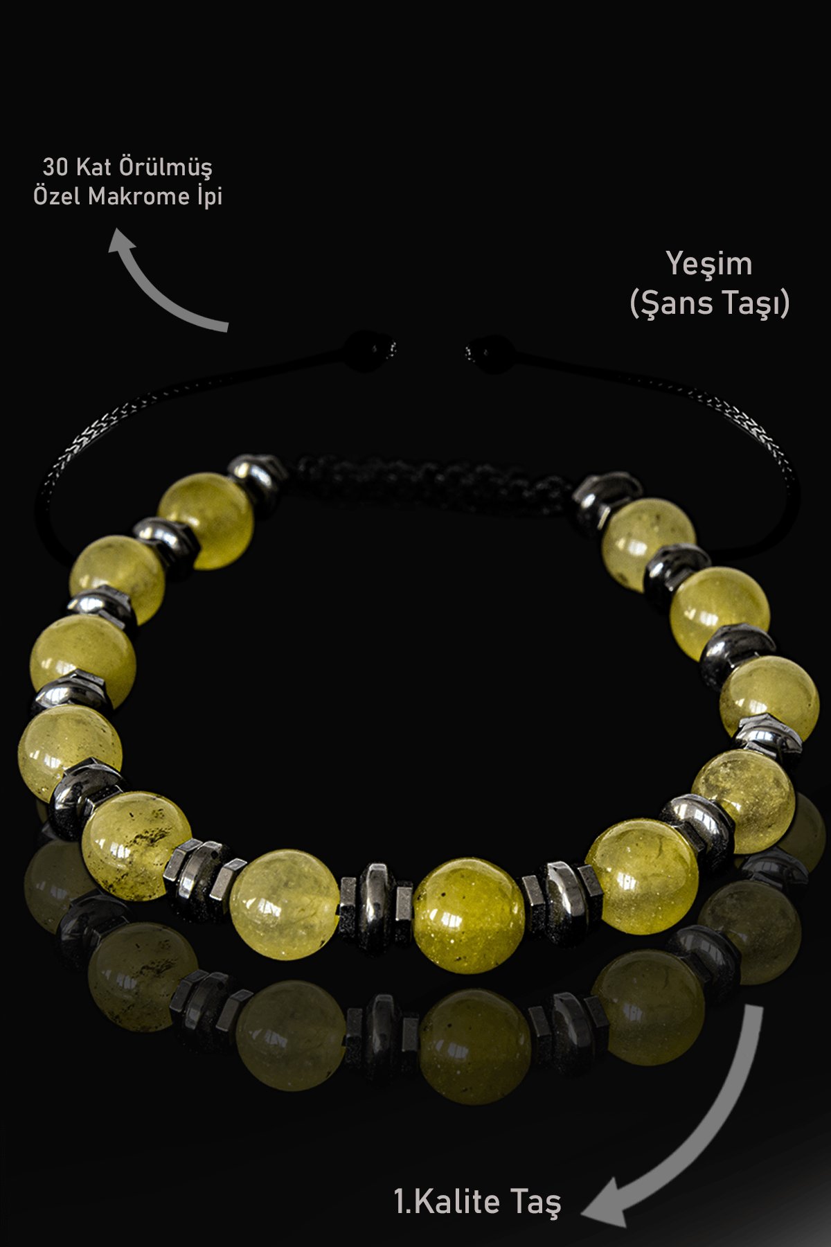 Sertifikalı AAA+ Gerçek Yeşim Taşı Bileklik - Ayarlamalı