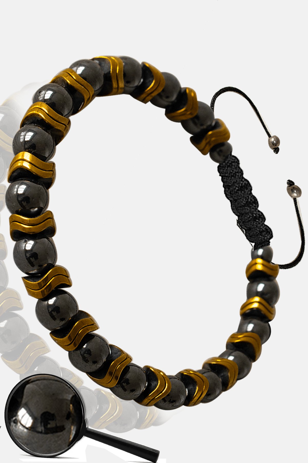 Sertifikalı Gold Hematit - Terahertz Taşı Bileklik (Ayarlamalı)