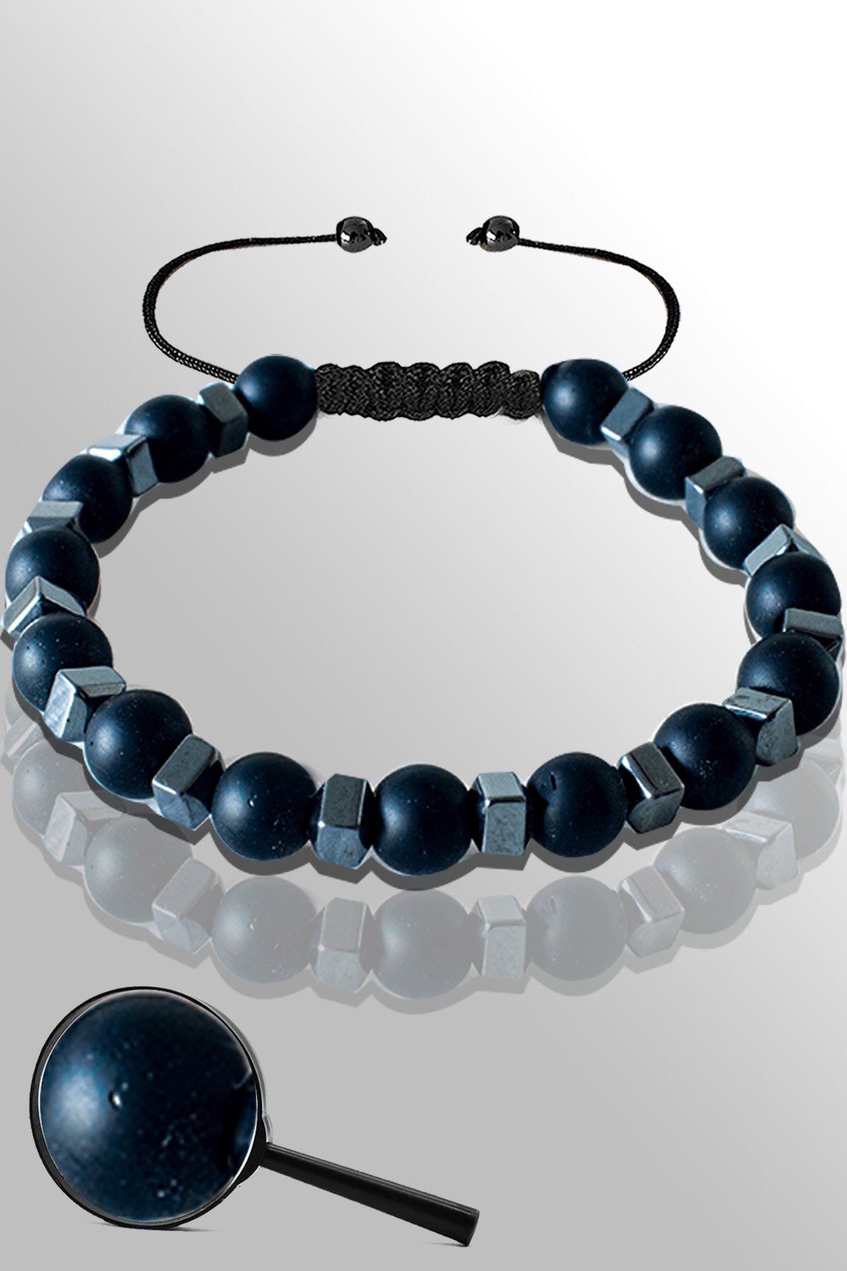 Sertifikalı Terahertzli - 6 Mm Doğal Ham Şungit ( Shungite ) Taşı Bileklik