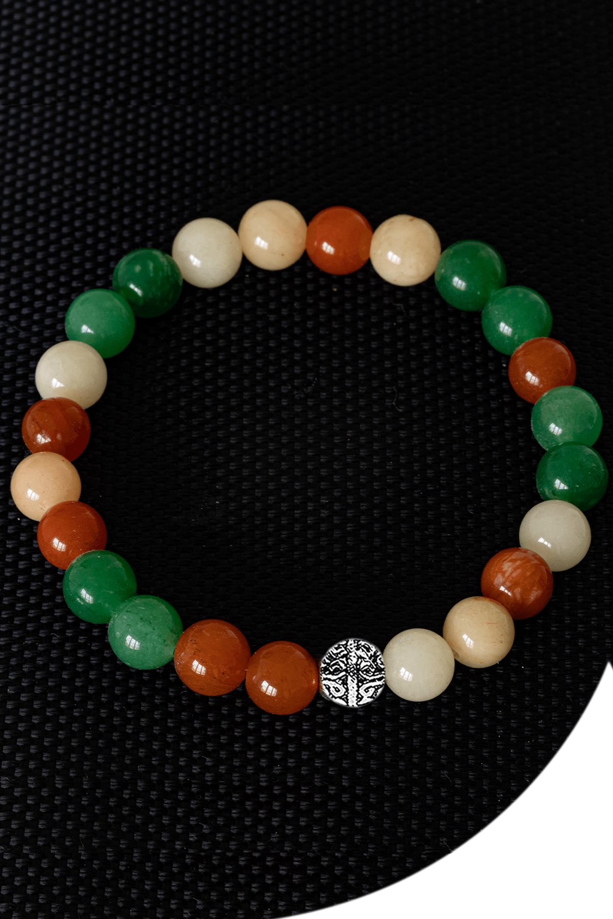 Sertifikalı Öğrenci Başarı Bilekliği - Gümüş Aparatlı (Kalsit,Yeşim, Akik Taşı)