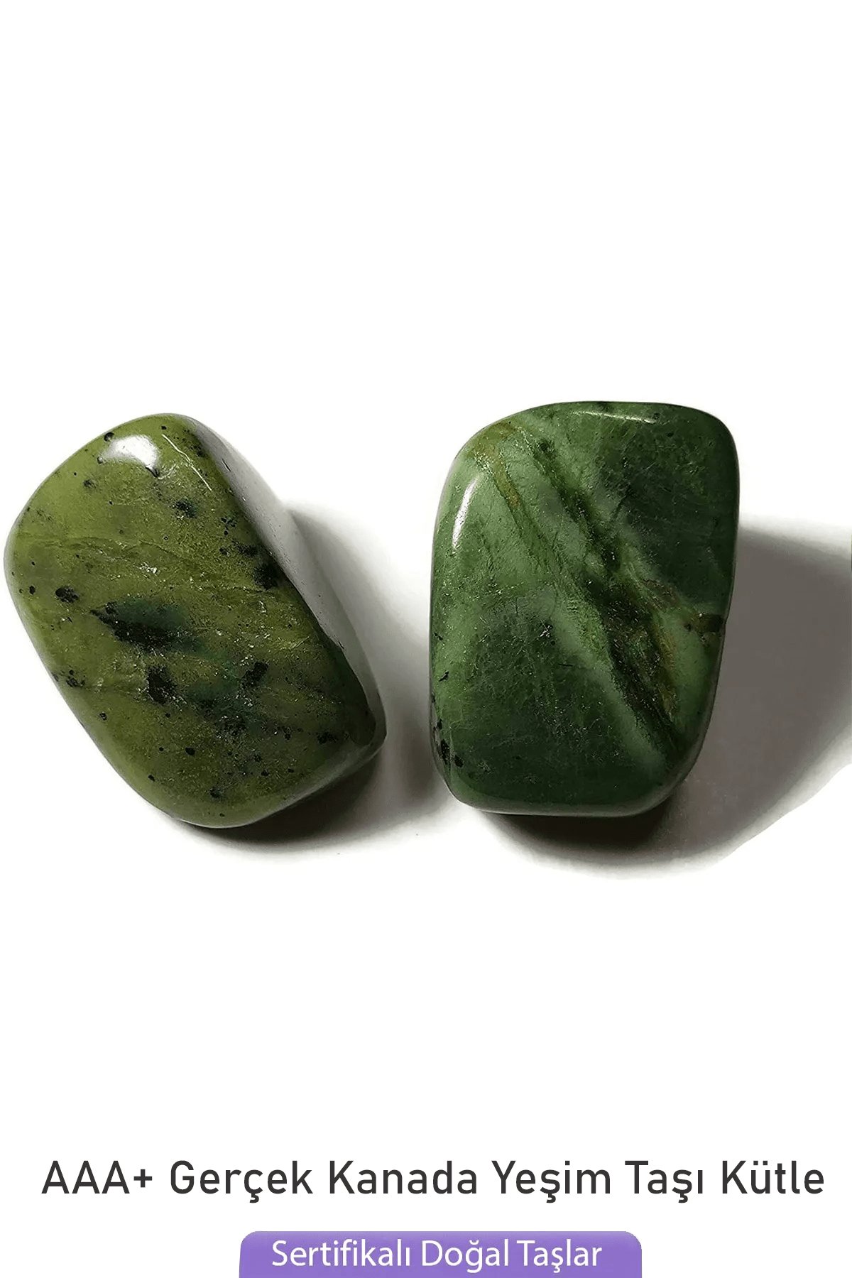 Sertifikalı Tamburlanmış Doğal Jade Yeşim Taşı Kütle