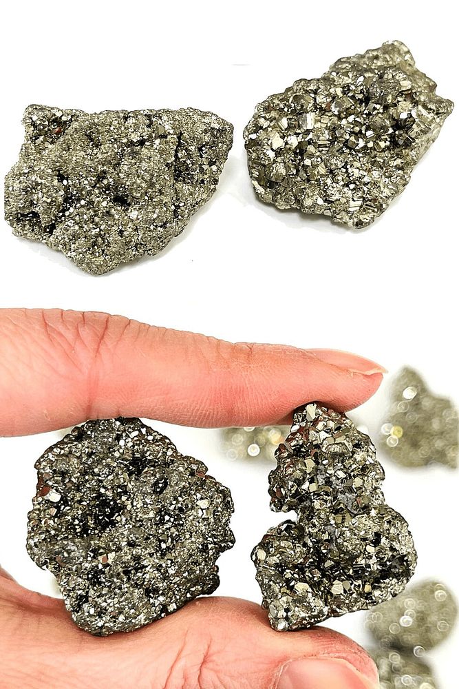 Sertifikalı Ham İşlenmemiş Doğal Pirit Taşı Kütle 30-35 mm - Bereket ve Güç Taşı