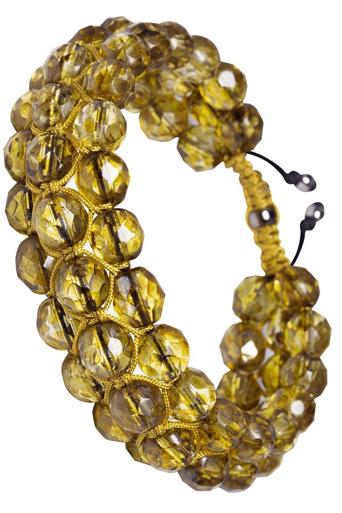 Makrome Üçlü Sarı Kuvars Bileklik