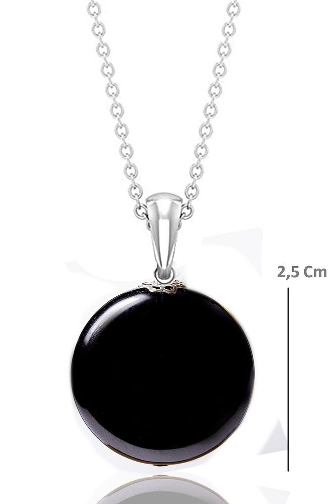 Sertifikalı Siyah Obsidyen Taşı Kolye – Koruyucu Kalkan