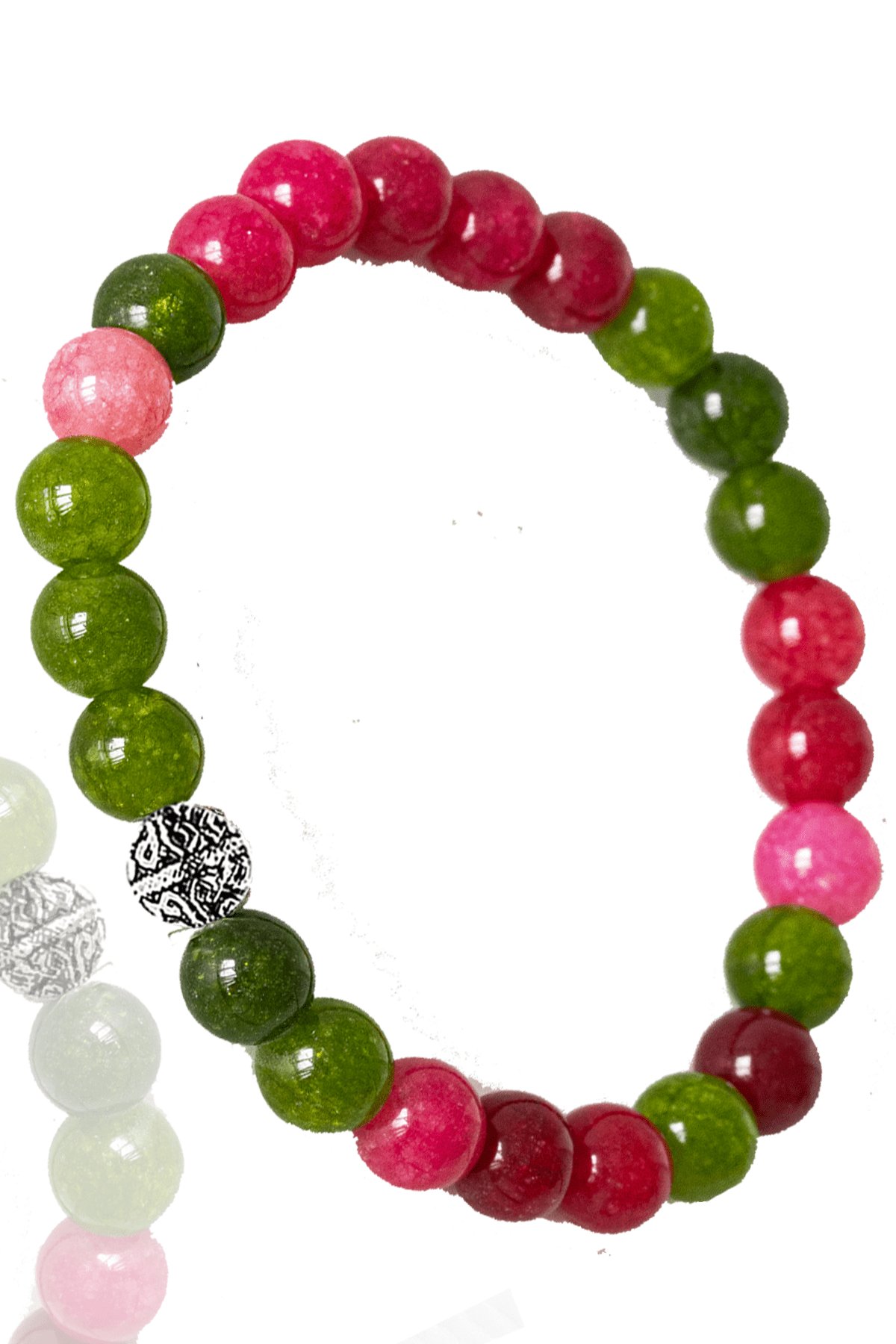 Sertifikalı Sentetik Yakut - Yeşim Taşı Bileklik - Gümüş Aparatlı