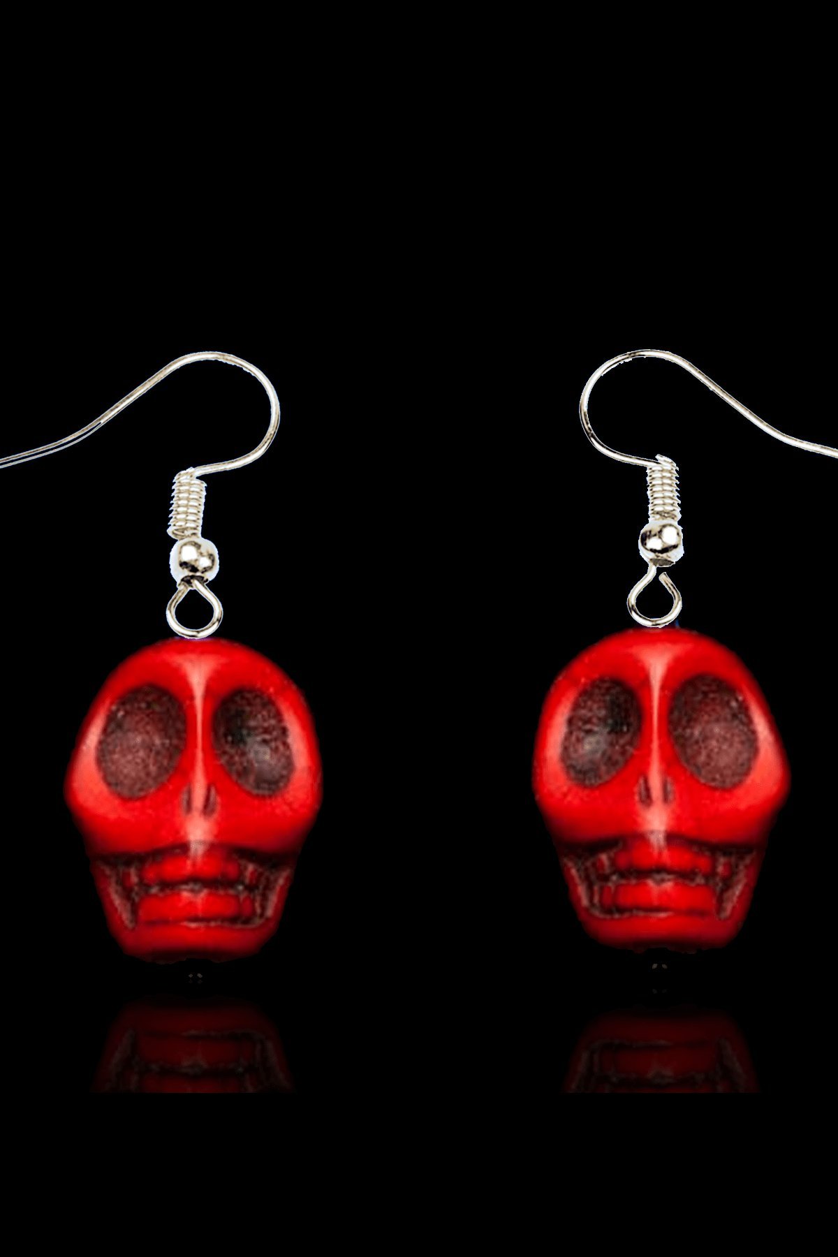 Sertifikalı Gümüş İskelet Model Kırmızı Havlit Taşı Kolye ve Küpe Seti