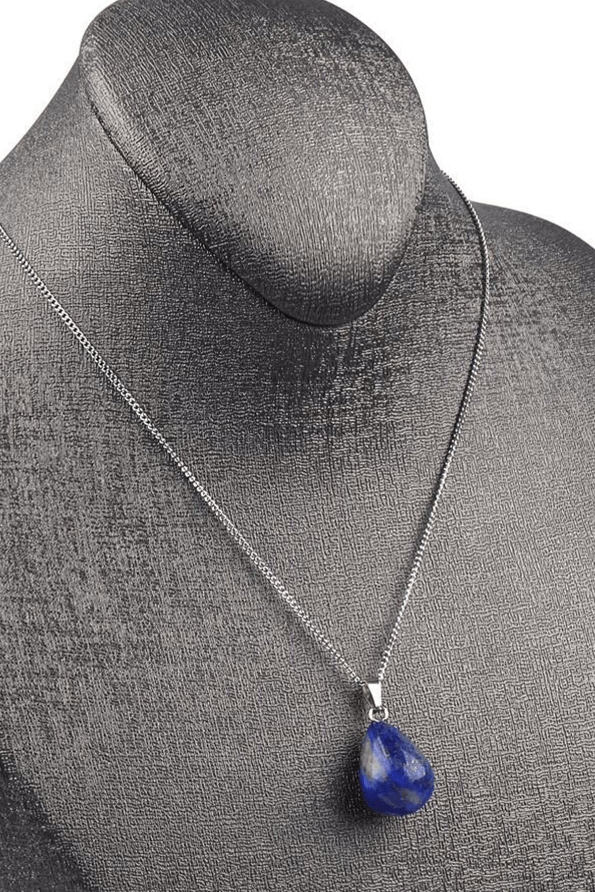 Sertifikalı Damla Model Gerçek Lapis Lazuli  Taşı Kolye
