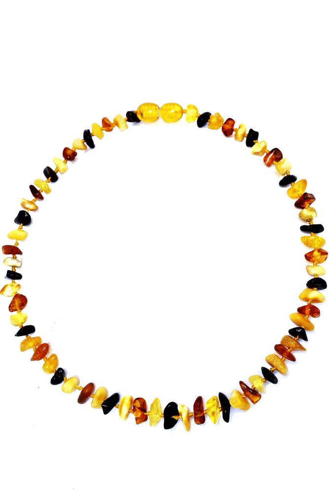 Sertifikalı Multicolor Doğal Damla Kehribar Bebek Diş Kolyesi