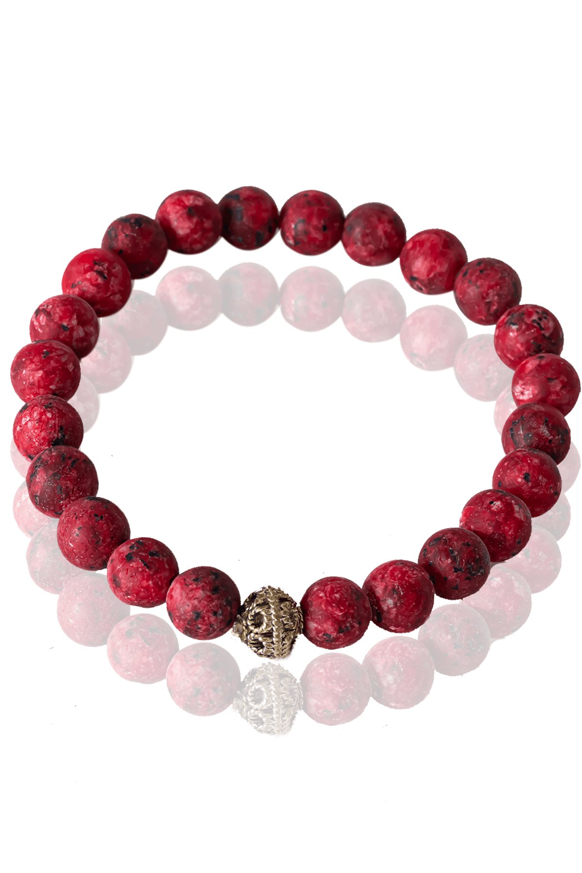 Sertifikalı Ham İşlenmemiş Kırmızı Kuvars Taşı Bileklik - Gümüş Aparatlı