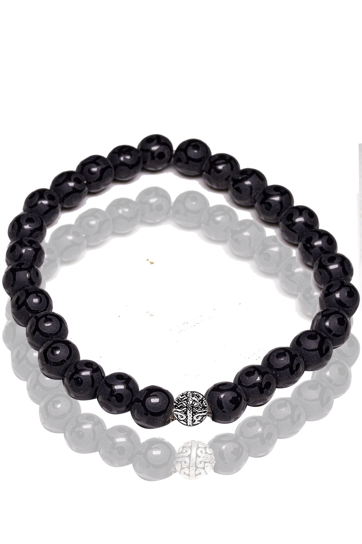 Sertifikalı Sonsuzluk Desenli Ham Oniks Taşı Bileklik