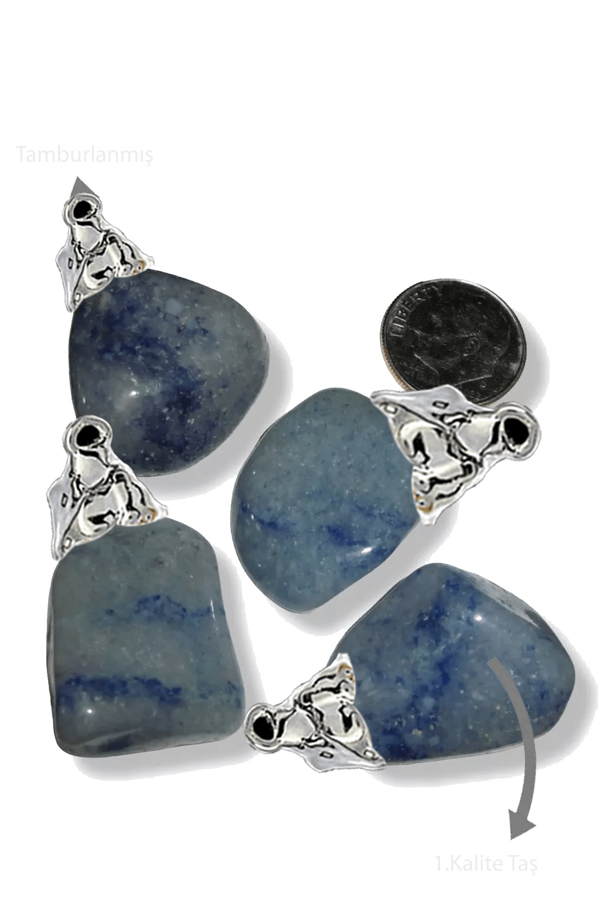 Sertifikalı Tamburlanmış Gerçek Angelit Taşı Kolye (Melek Taşı)