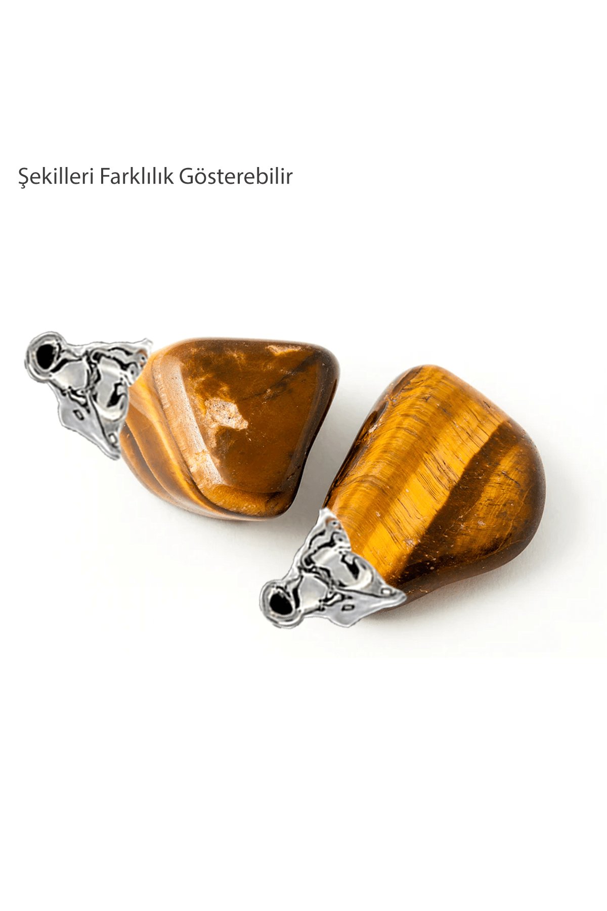 Sertifikalı Tamburlanmış Gerçek Kaplan Gözü Taşı Kolye