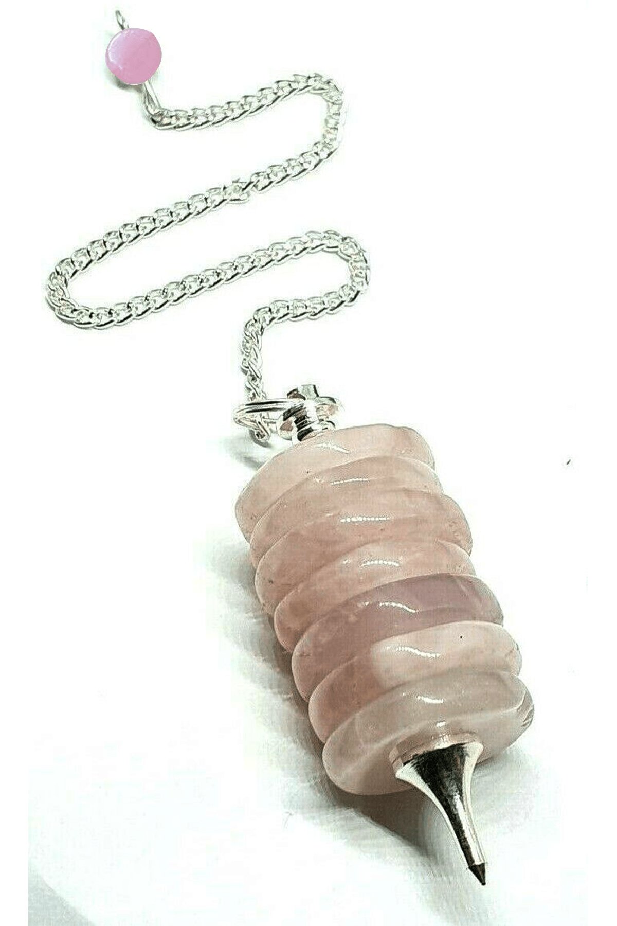 Sertifikalı Disk AAA+ Kalite Pembe Kuvars Taşı Pandül - Sarkaç