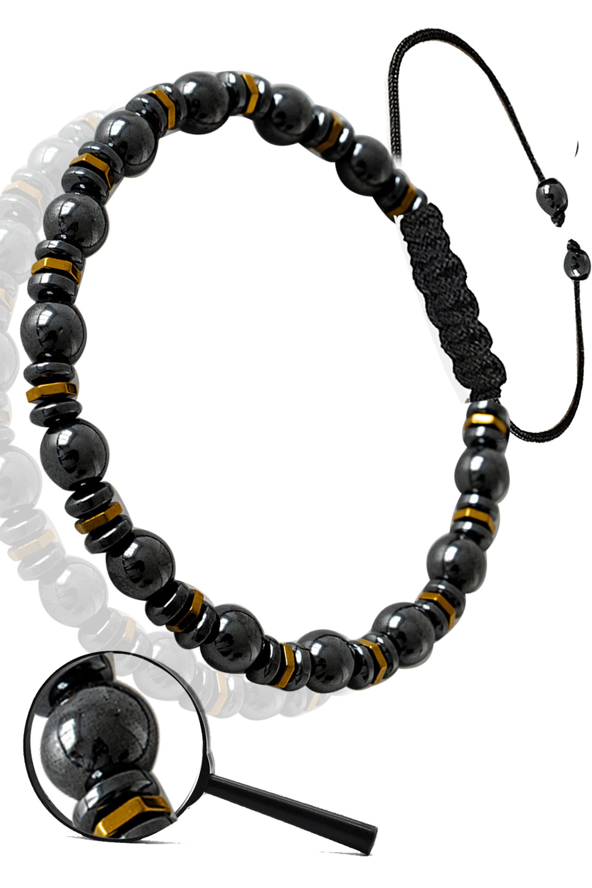 Sertifikalı Gerçek Hematit - Terahertz Taşı Bileklik - Ayarlamalı