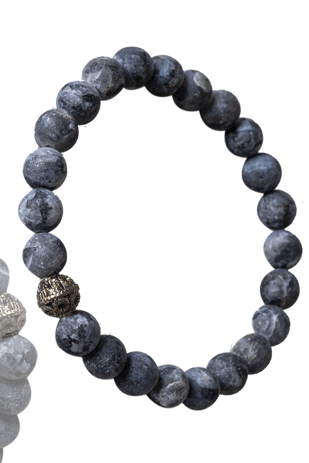 Sertifikalı Ham İşlenmemiş İyolit Taşı Bileklik - Gümüş Aparatlı