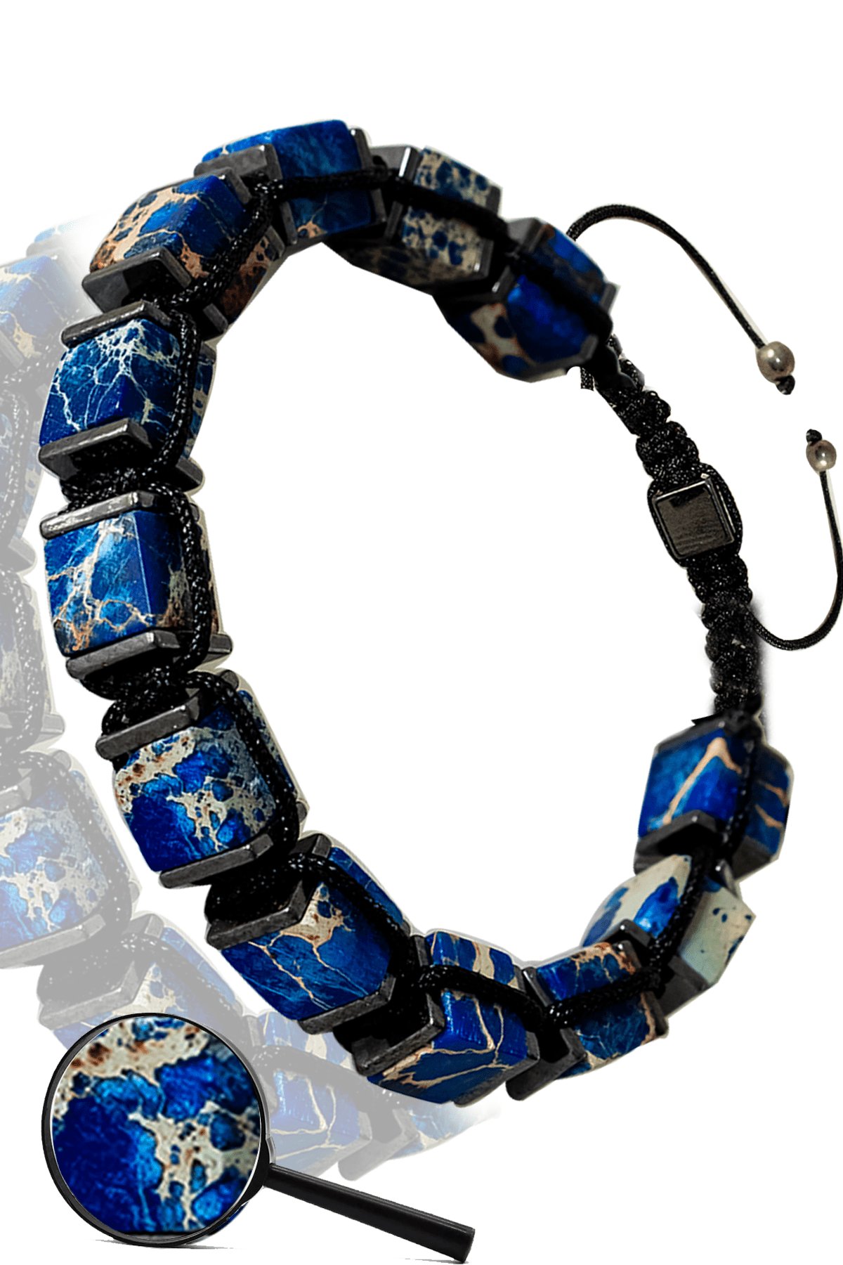 Sertifikalı Küp Model Gerçek Koyu Mavi Varisit Taşı Bileklik