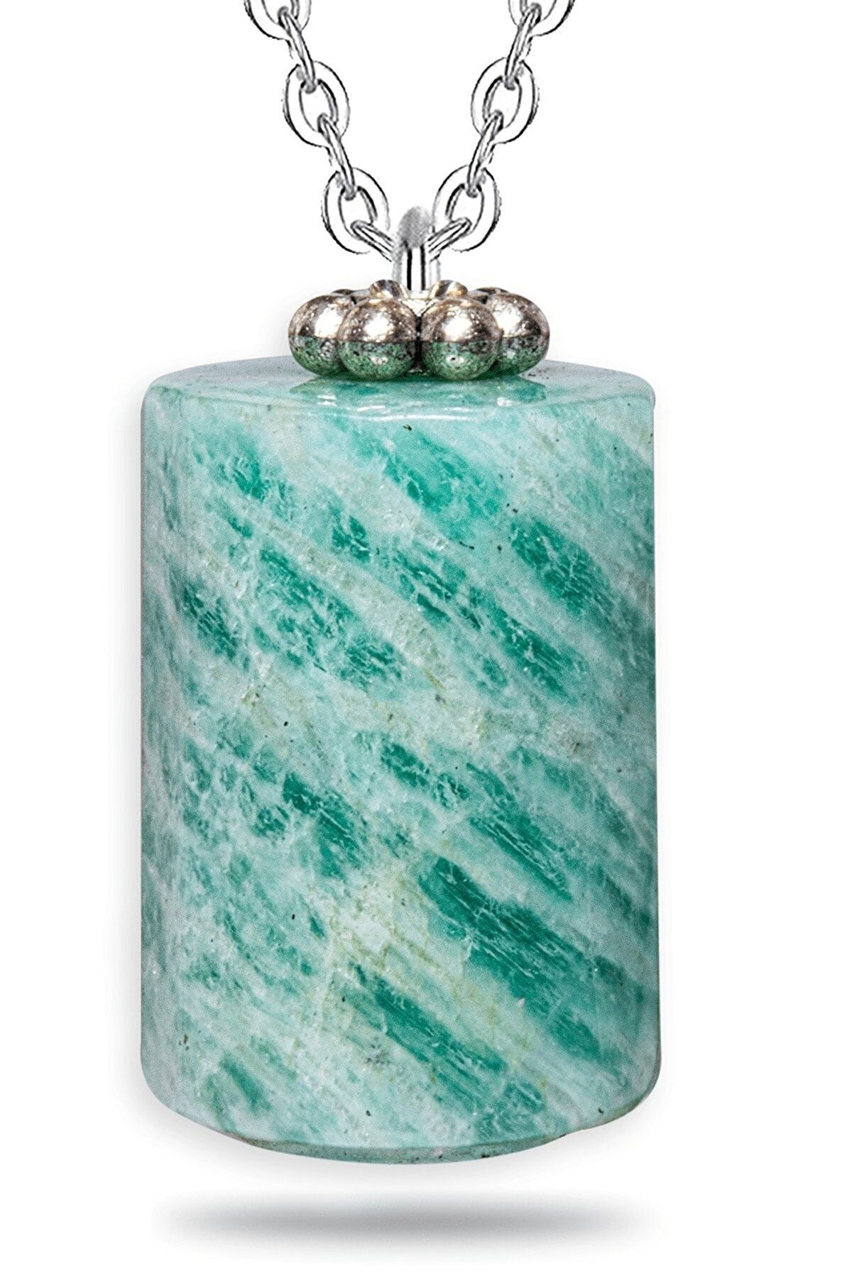 Sertifikalı Yüksek Kalite Doğal Amazonit Taşı Kolye Doğal Mavi Renk 50 cm