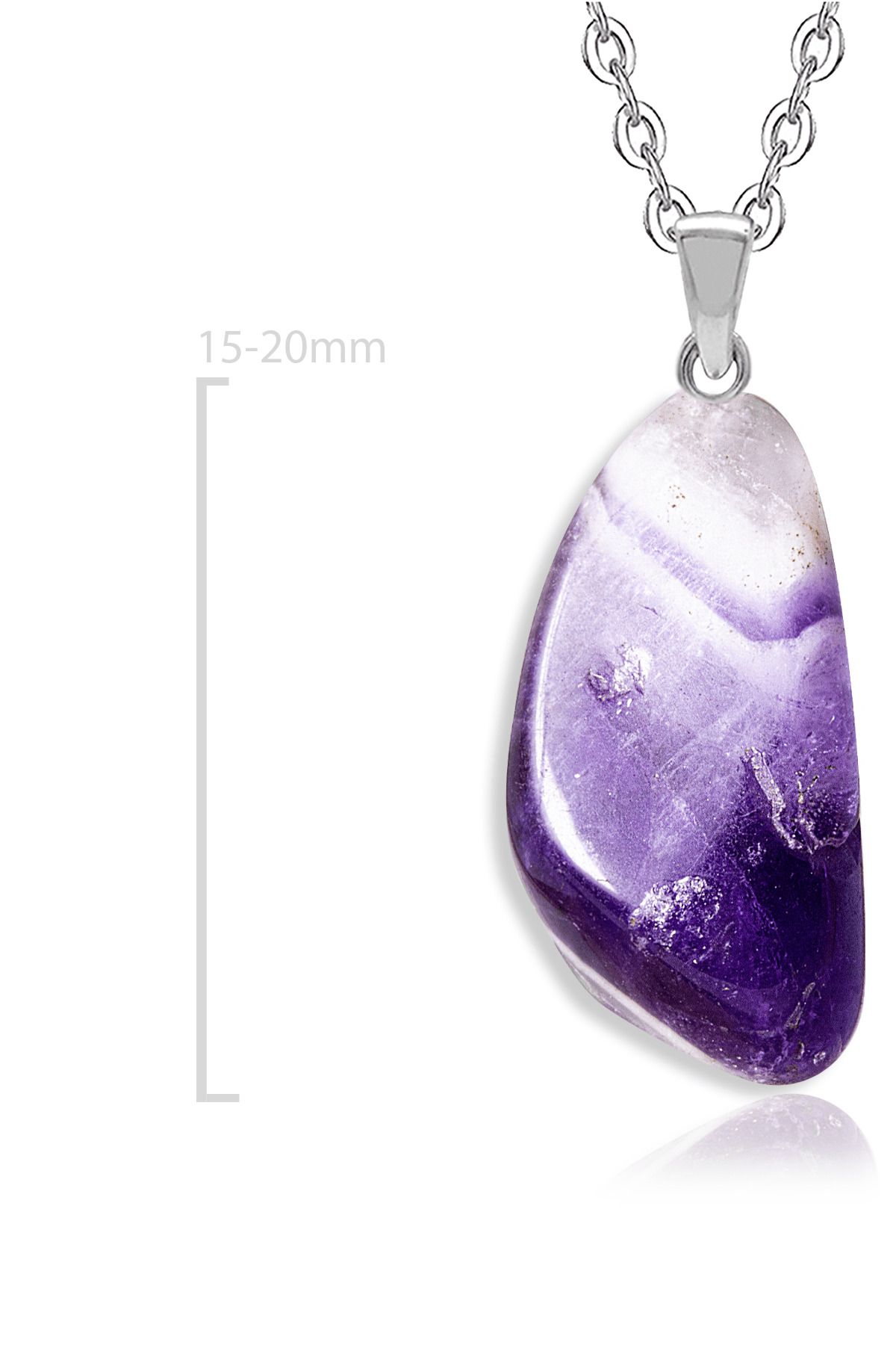Sertifikalı Ham Şekilsiz Doğal Ametist Taşı Kolye Doğal Renk 50 cm