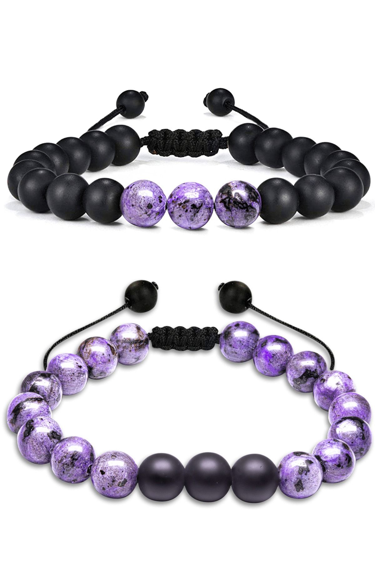 Sertifikalı Doğal Yosunlu Akik Oniks Taşı Doğal Taş Bileklik Seti