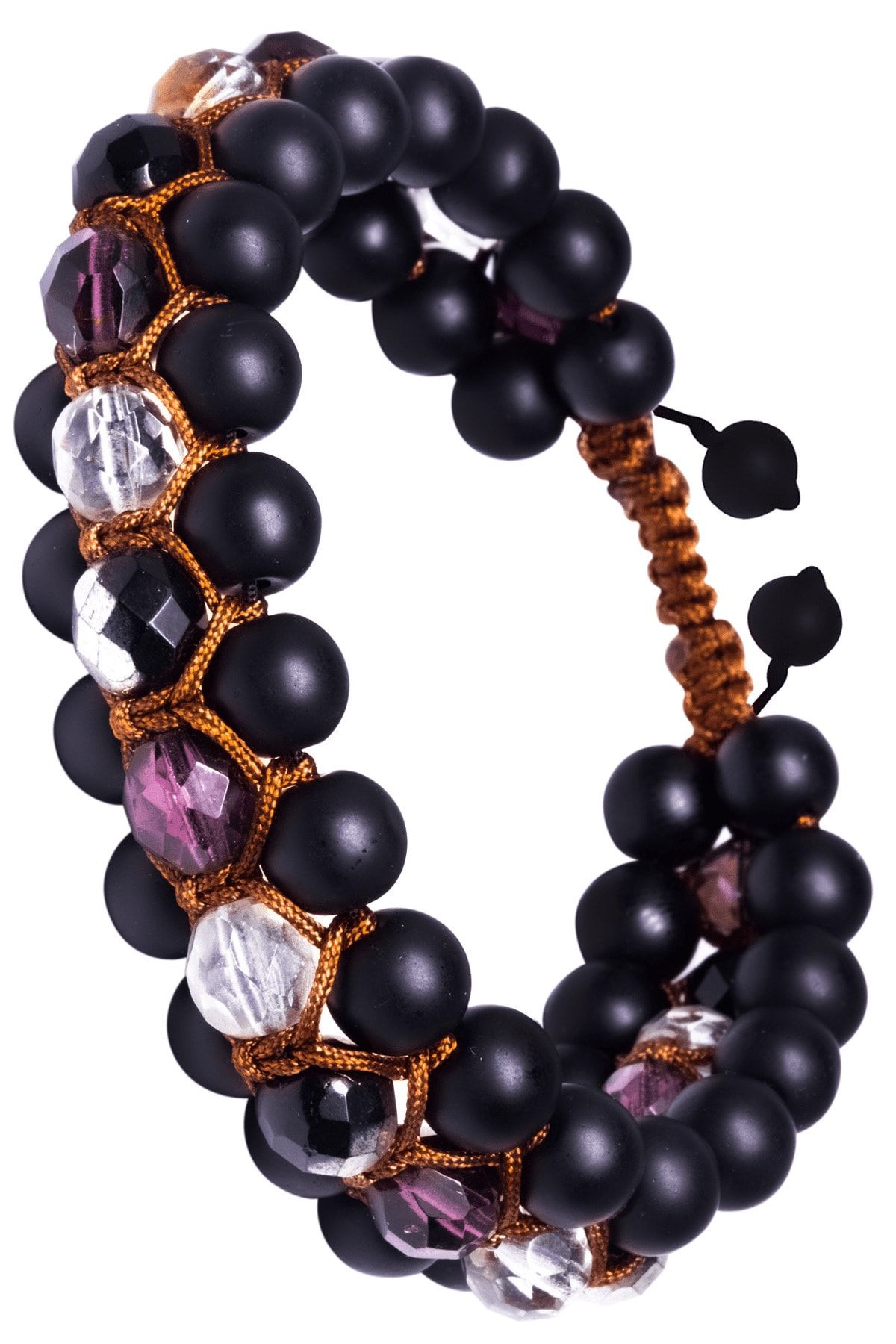 Sertifikalı Fasetli Doğal Jasper Kuvars Oniks Hematit Taşı 7 Çakra Bileklik Kahverengi Renk