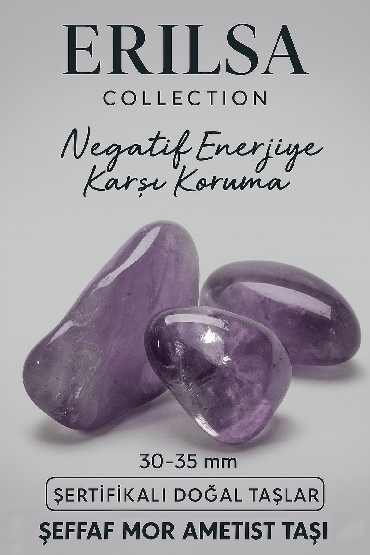 Sertifikalı Ham Doğal Şeffaf Mor Ametist Taşı Parça – Doğal Taş Kütle Pozitif Enerji ve Denge