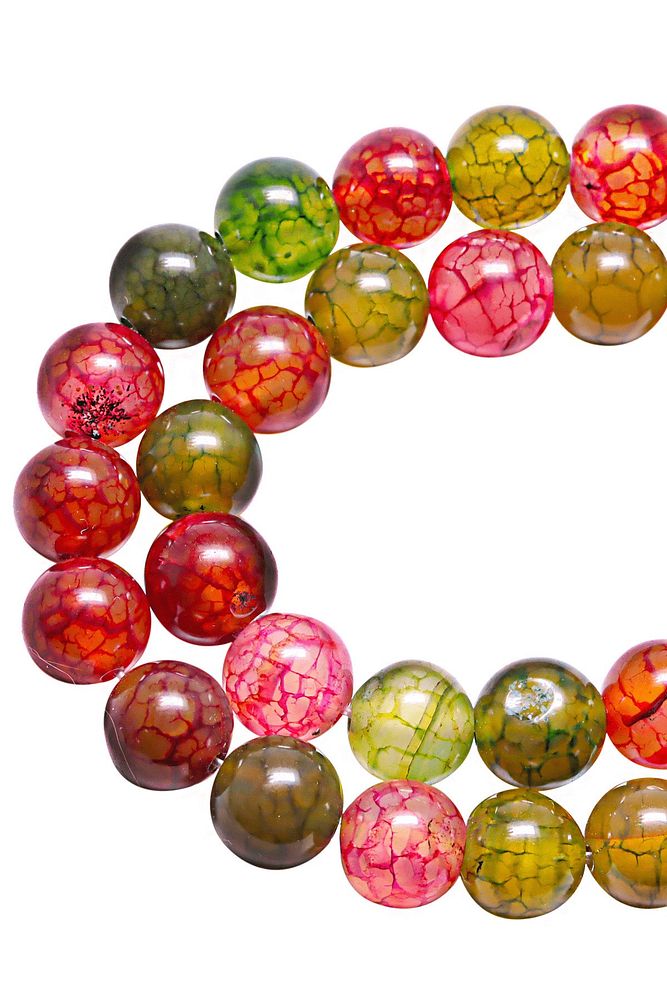 Yeşil Mor Renkli Damarlı Doğal Akik Taşı Dizi