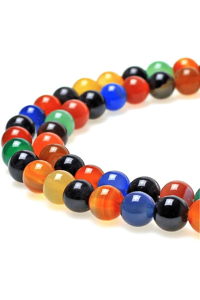 Renkli Parlak Akik Taşı Dizi