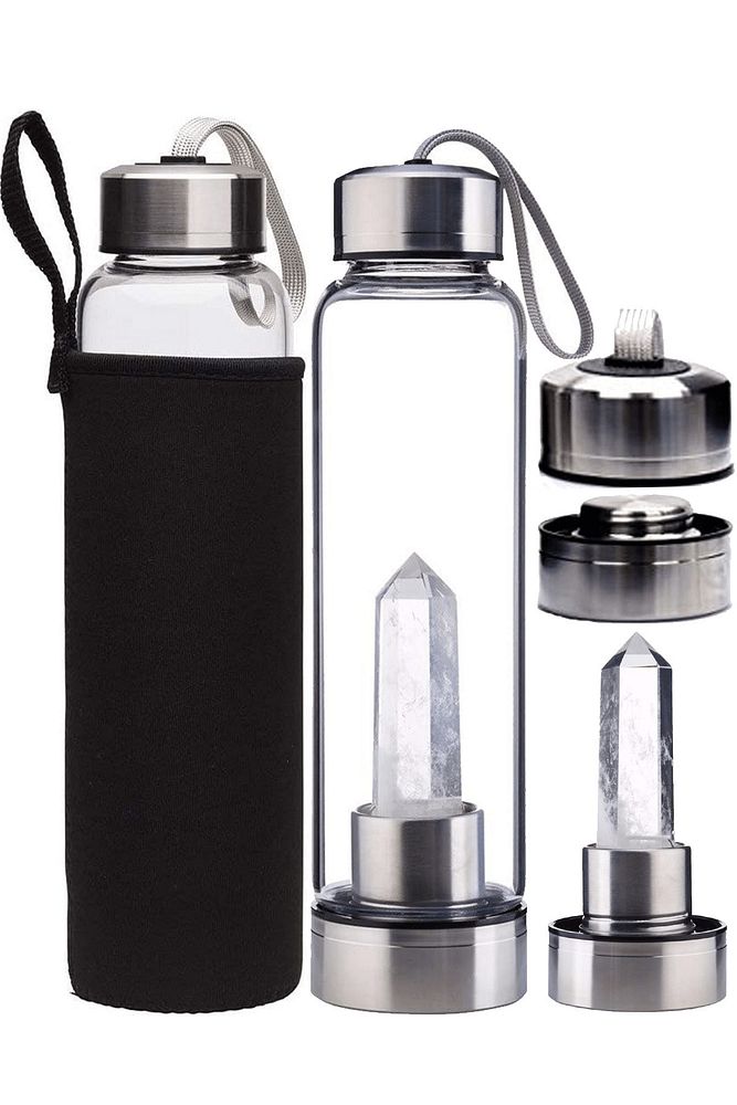 Kristal Kuvars Taşı Su Şişesi