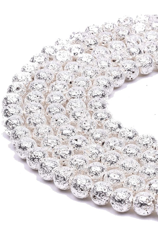 Gümüş Renkli Lav Taşı Dizi