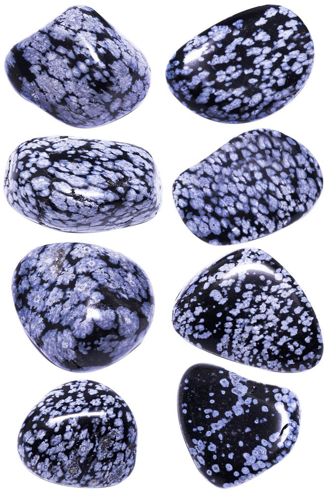 Sertifikalı Karlı Obsidyen Taşı Kütle - 3 Adetli