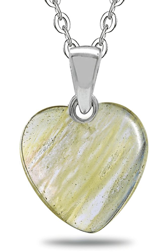 Sertifikalı Kalp Doğal Kristal Kuvars Taşı Kolye