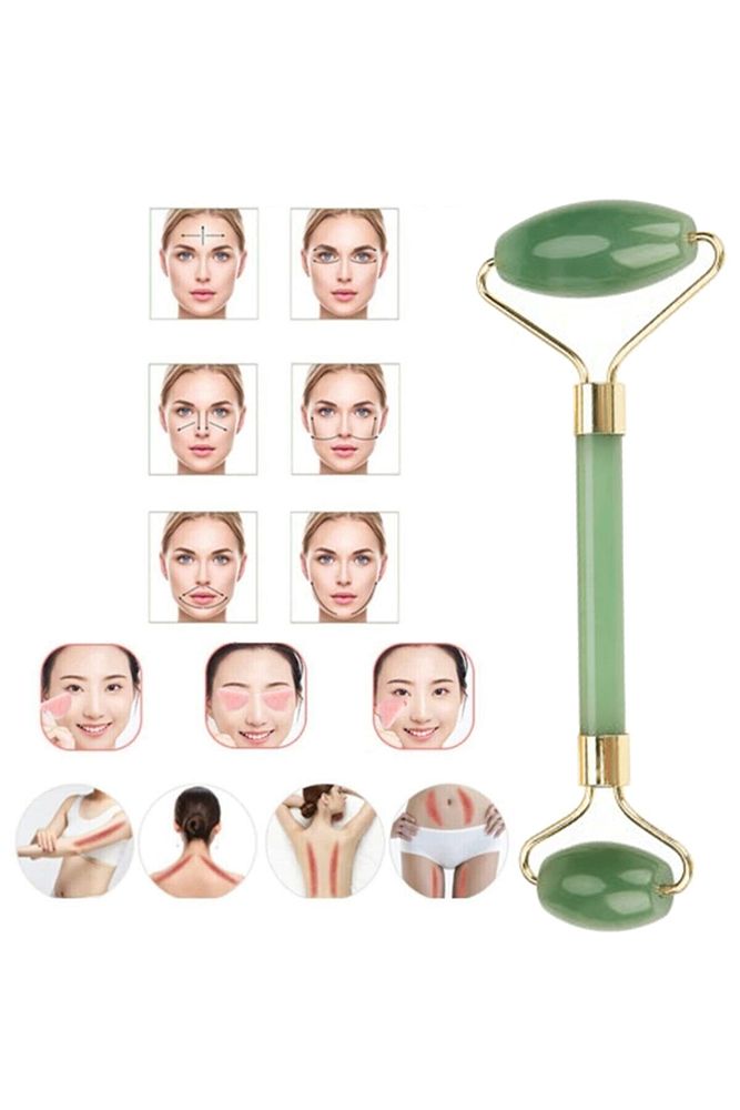 Sertifikalı Gold Aventurin Taşı Yüz Masaj Aleti - Kütle Hediyeli