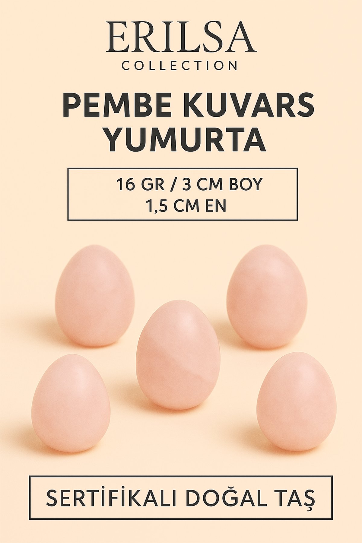 Sertifikalı Pembe Kuvars Yumurta Doğal El Taşı – Aşk, Huzur ve Kalp Enerjisi