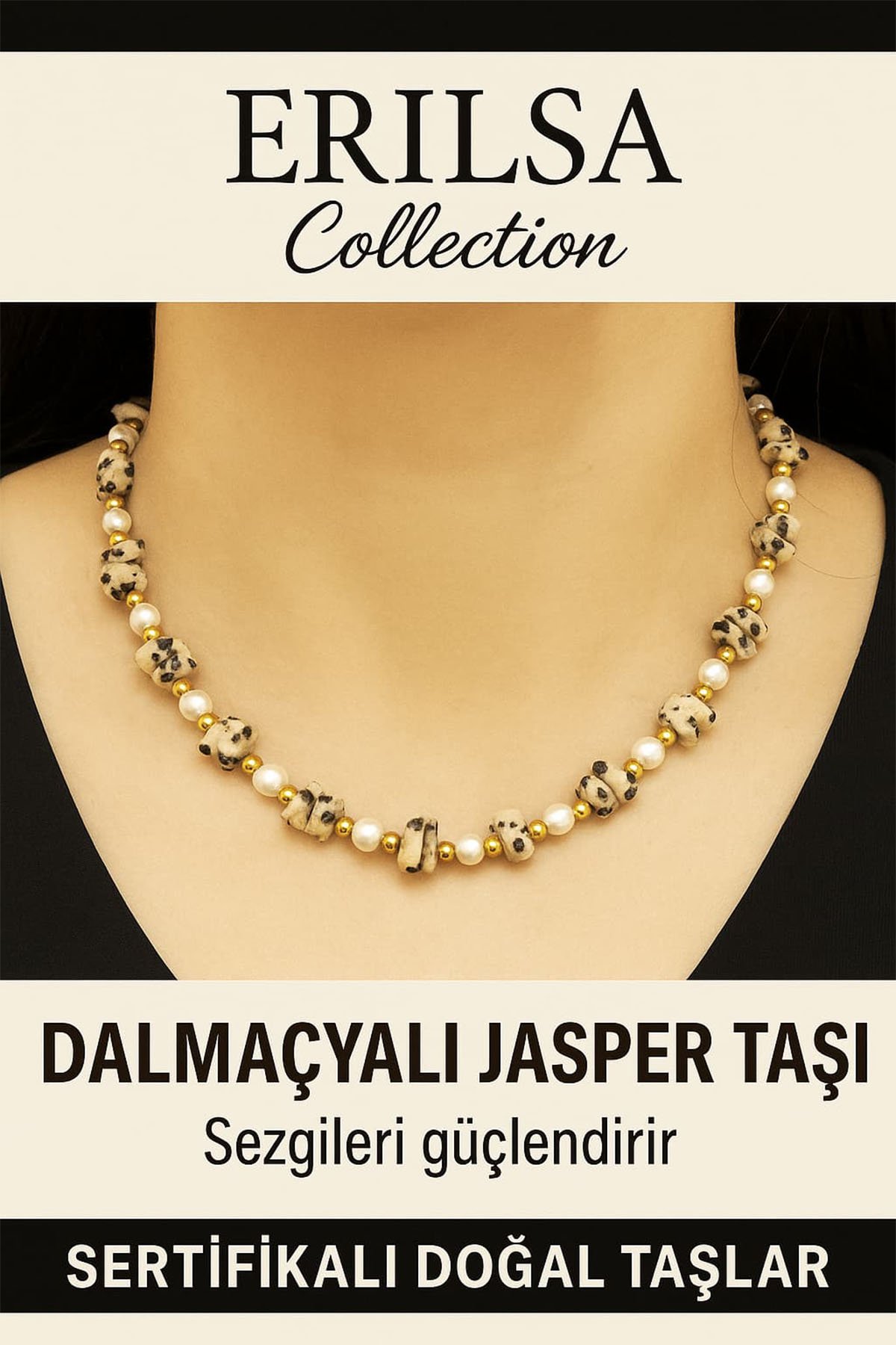 Sertifikalı Kırık Taşlı Model Dalmaçyalı Bıldırcın Jasper Taşı Kolye – Koruyucu ve Dengeleyici Enerji