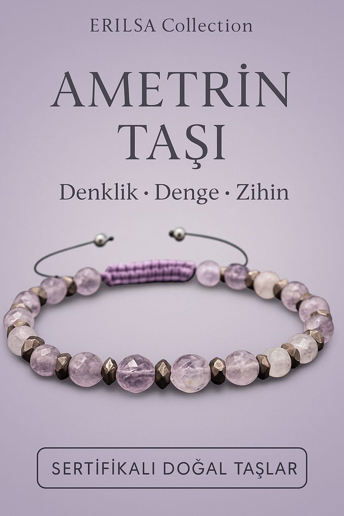 Sertifikalı Fasetli Ametrin Taşı Bileklik – Zihin Dengesi ve Ruhsal Netlik İçin