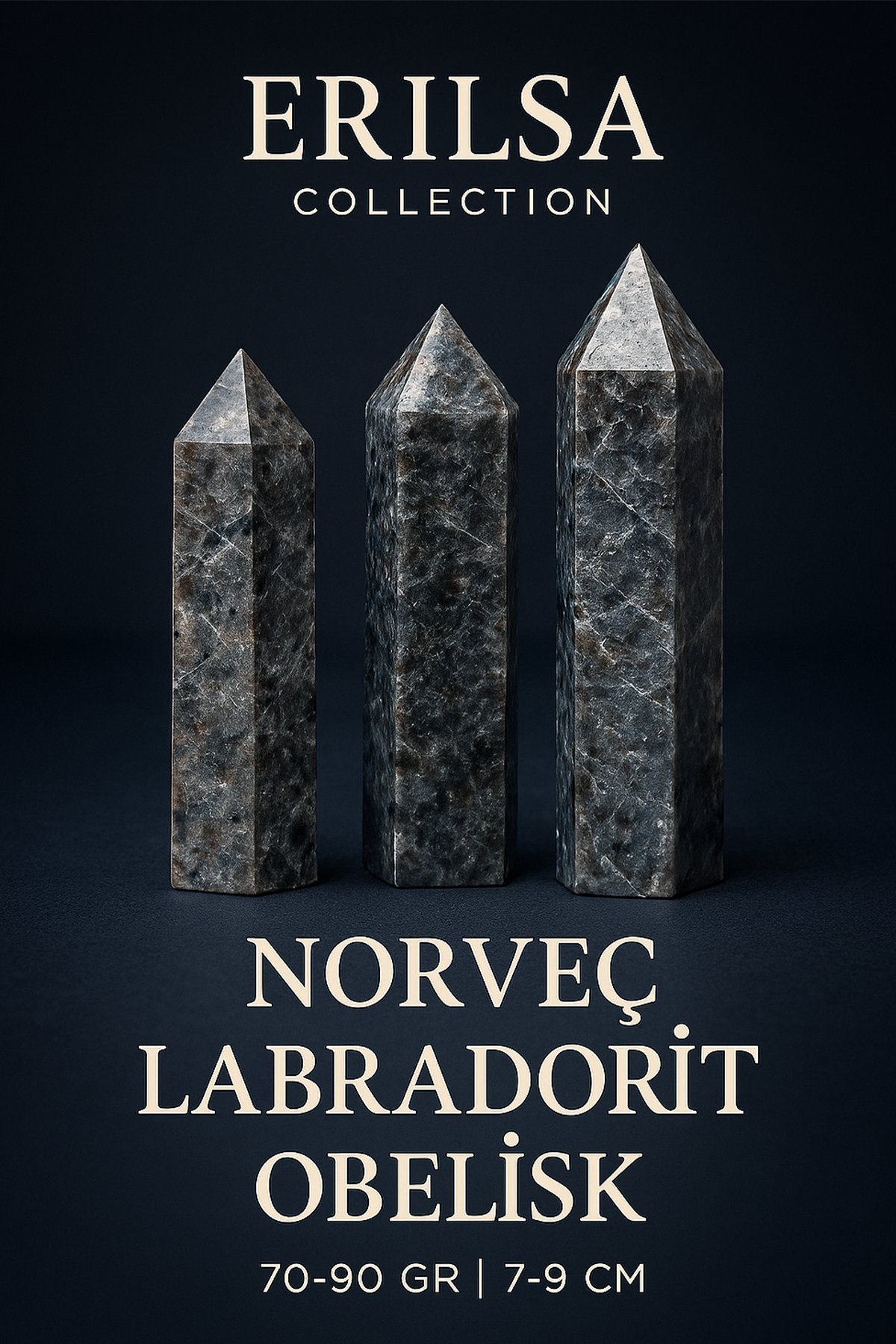 Sertifikalı Norveç Labradorit Larvikit Obelisk Kazık – Zihni Güçlendiren Doğal Enerji Sütunu