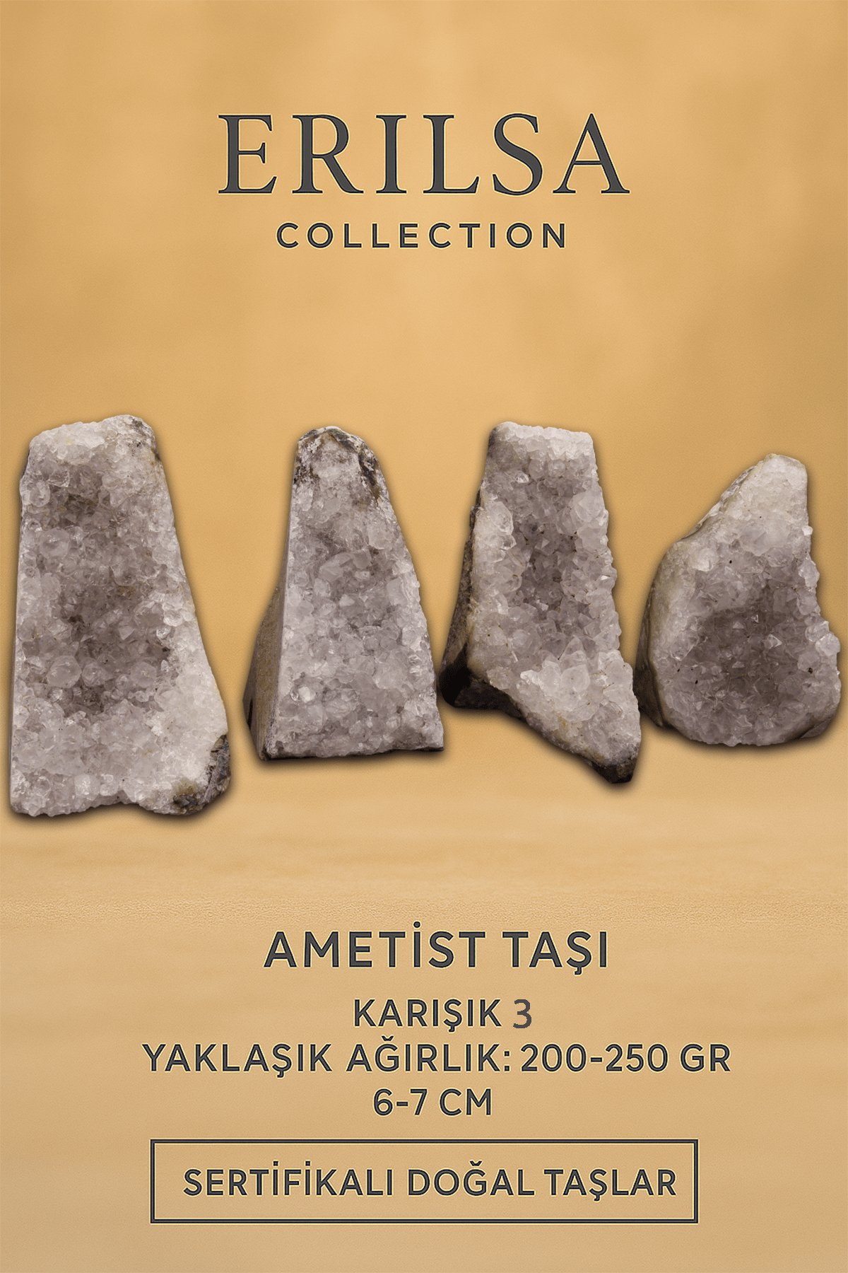 Sertifikalı Ametist Taşı Kütlesi 200-250 Gr – Doğal Ham Kristal Şifa Taşı Stresi Azalt Huzur Ver