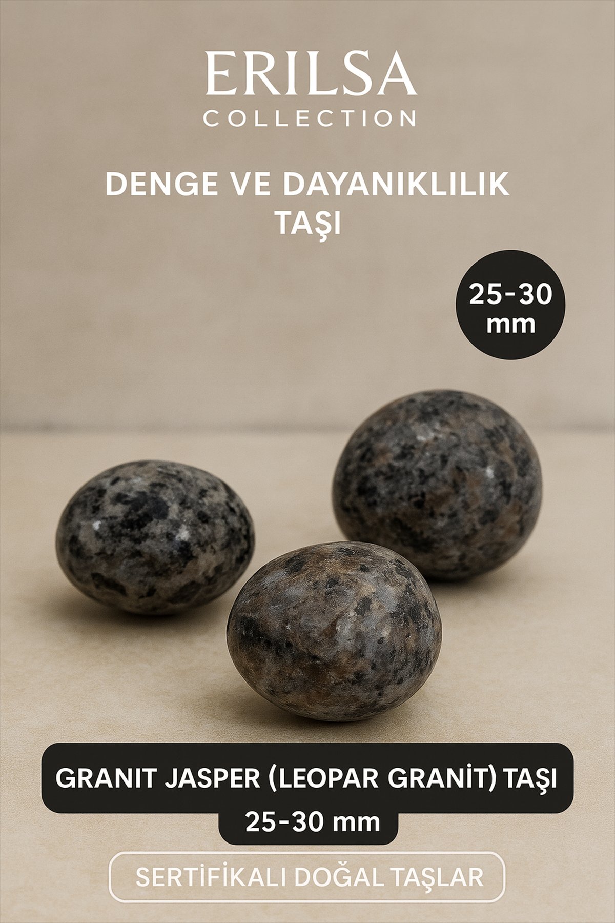 Sertifikalı Doğal Granit Jasper (Leopar Granit) Taşı Kütle 25-30 mm – Denge ve Dayanıklılık Taşı