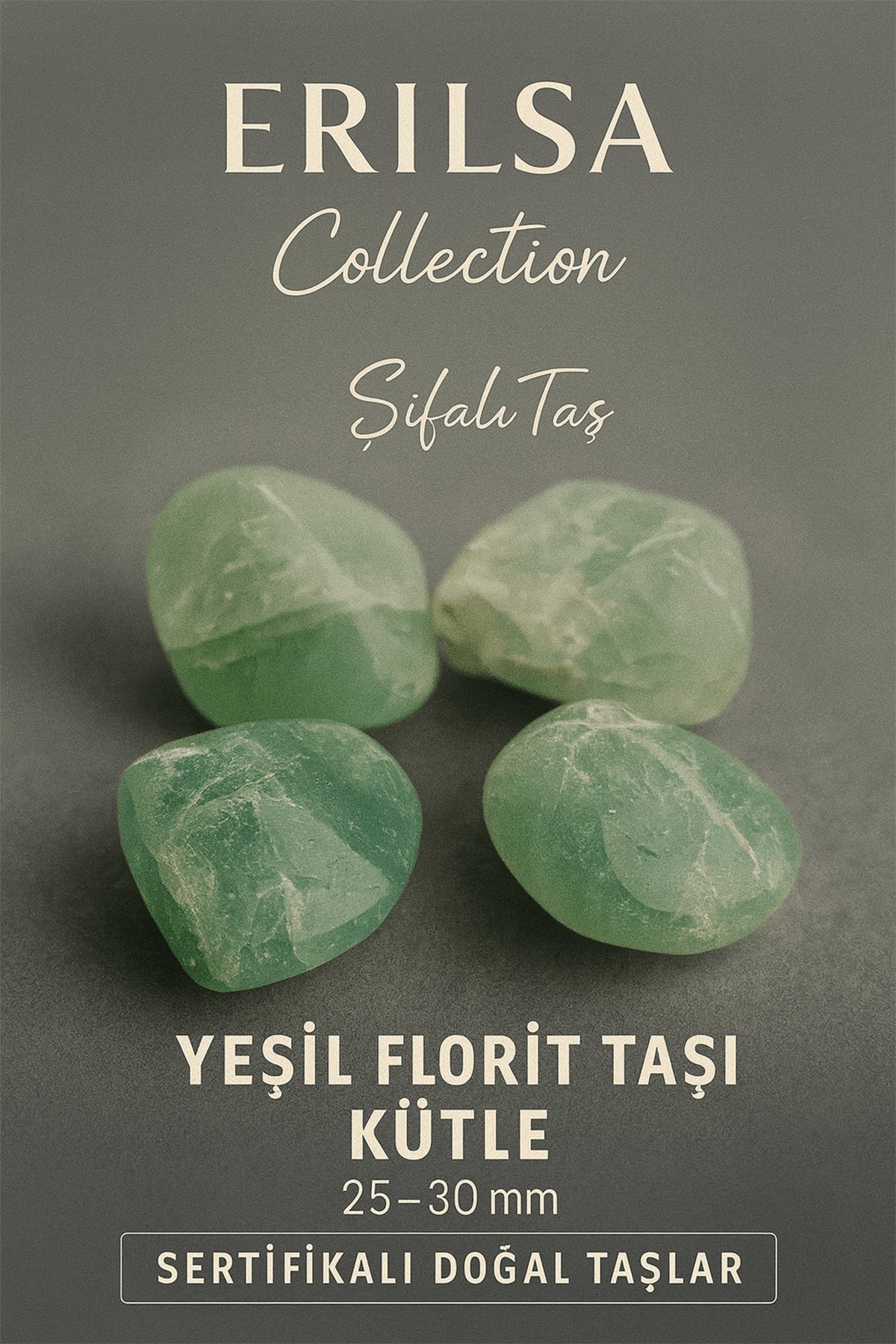 Sertifikalı Yeşil Florit Taşı Kütle 25–30 mm – Denge ve Şifa Taşı