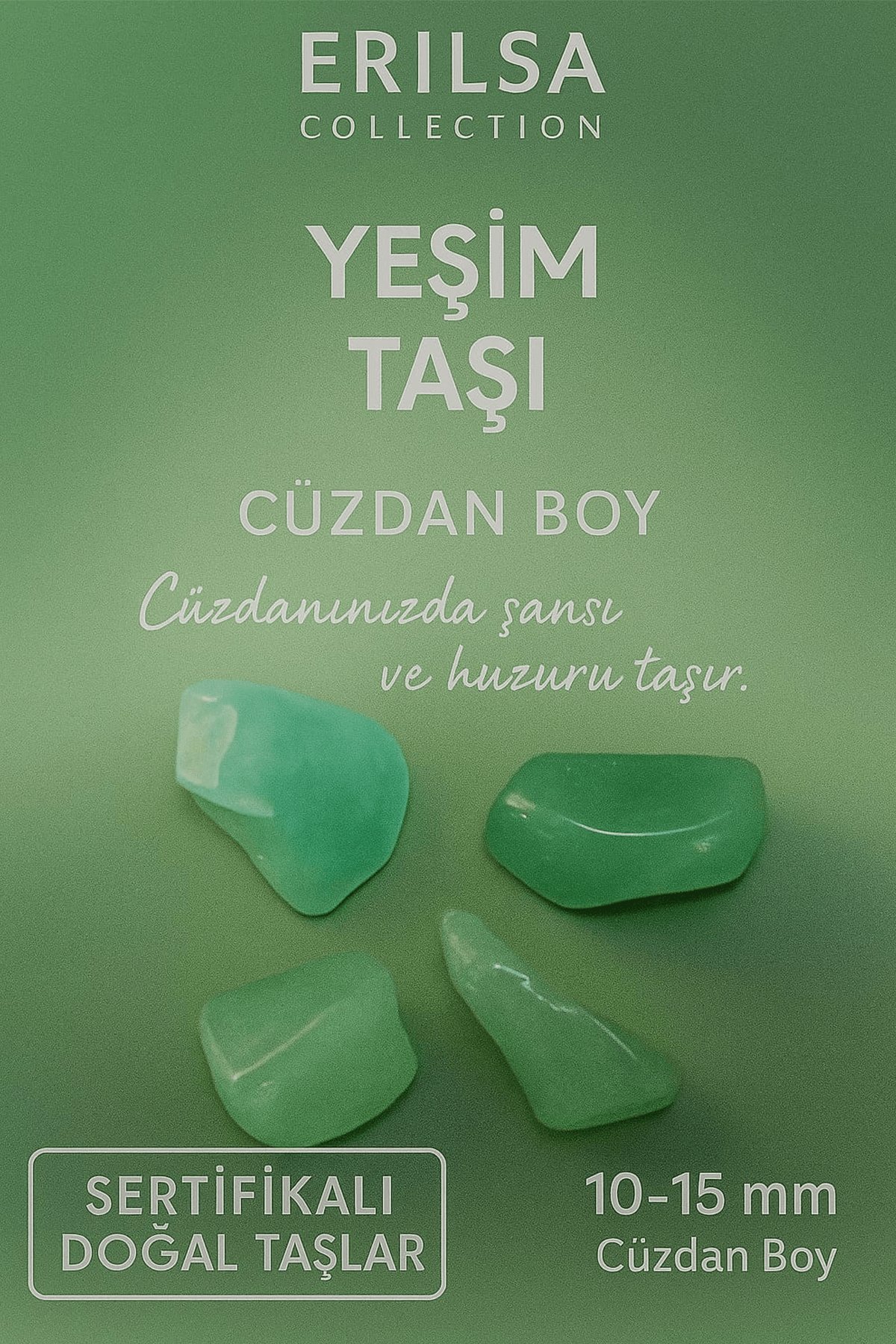 Sertifikalı Yeşim Taşı Kütle 10-15 mm Cüzdan Boy – Şans Huzur ve Bereket Taşı