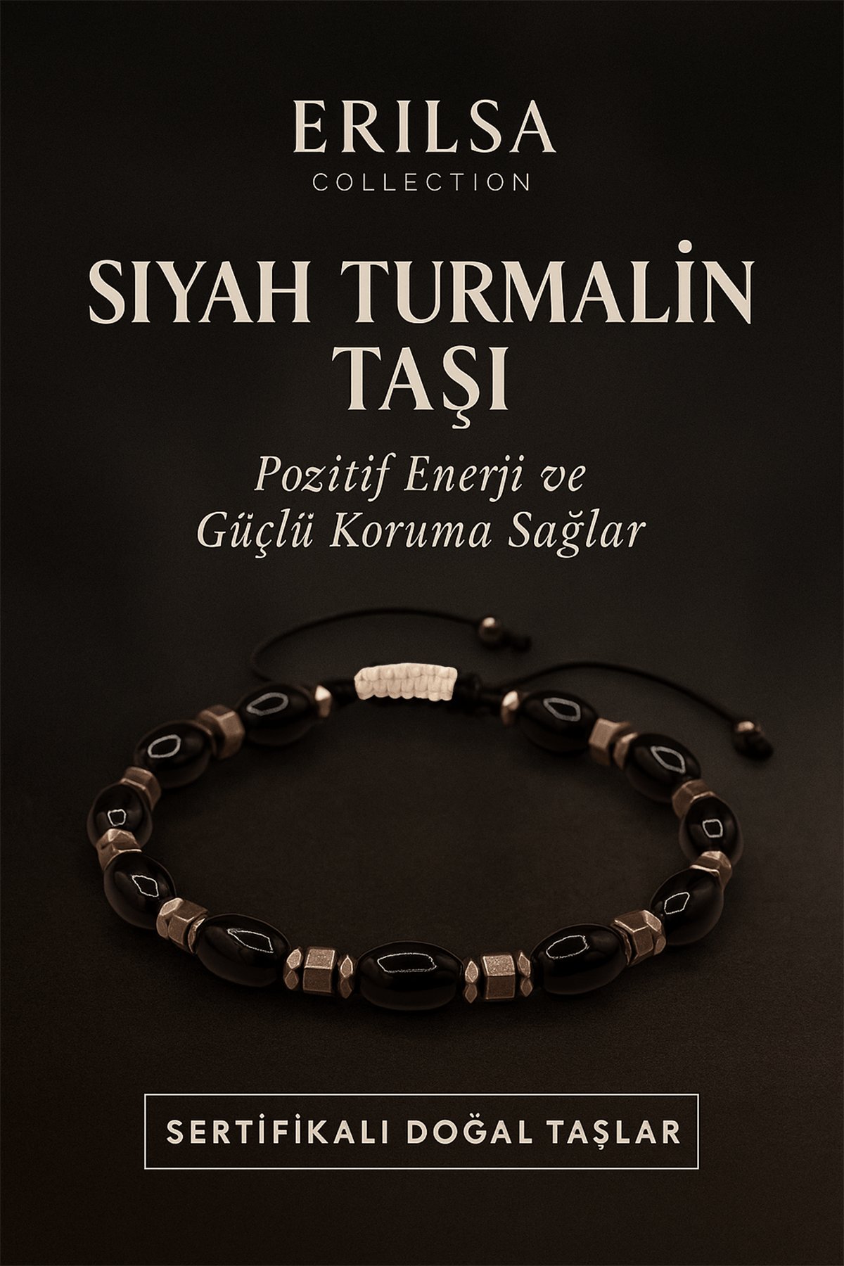 Sertifikalı Siyah Turmalin Taşı Bileklik - Pozitif Enerji ve Güçlü Koruma Sağlayan Takı