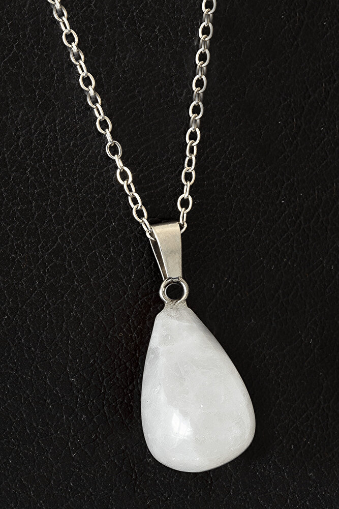 Sertifikalı Damla Model Kristal Kuvars Taşı Kolye