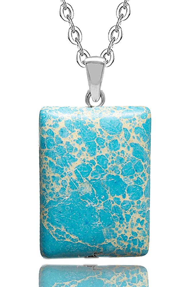 Sertifikalı Doğal Mavi Varisit Taşı Kolye