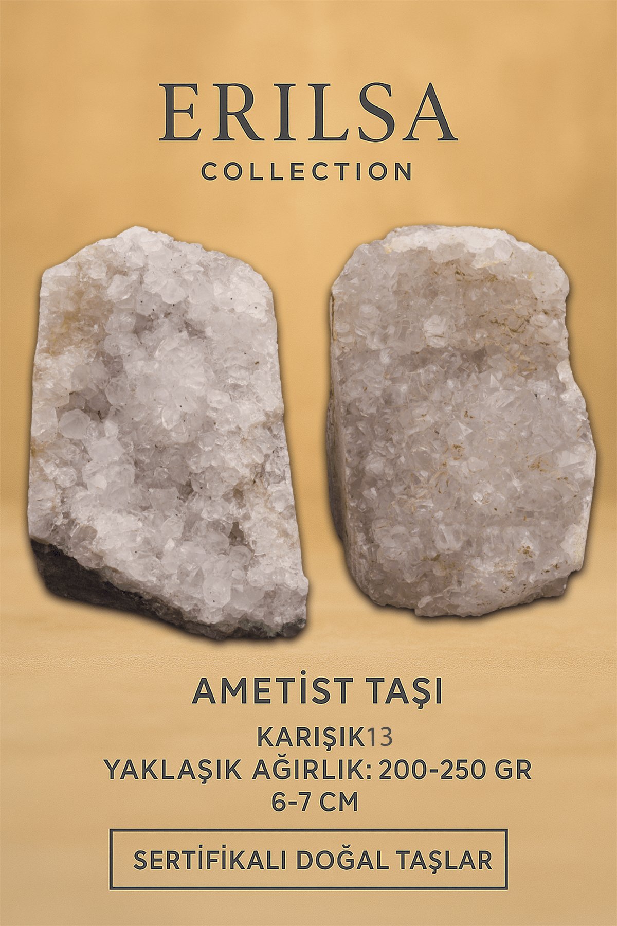 Sertifikalı Ametist Taşı Kütlesi 200-250 Gr – Doğal Ham Kristal Şifa Taşı Stresi Azalt Huzur Ver