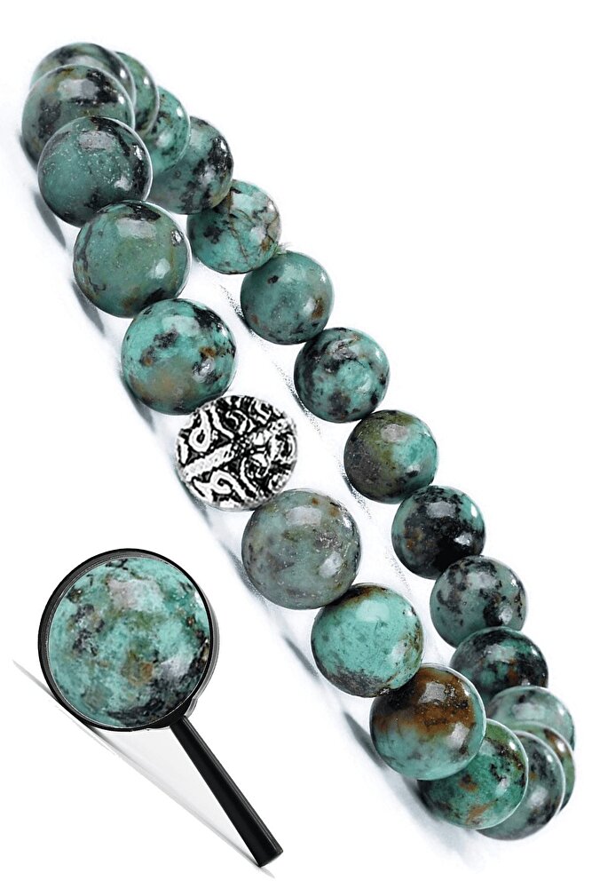 Sertifikalı Doğal Afrika Turkuaz Taşı Bileklik (gümüş Aparatlı)
